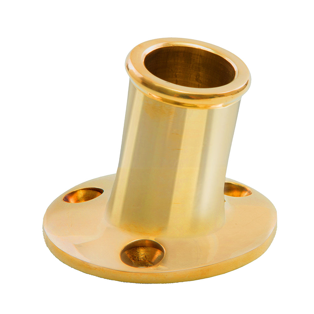 Whitecap TopMounted Flag Pole Socket Polished Brass 34 ID S5001B